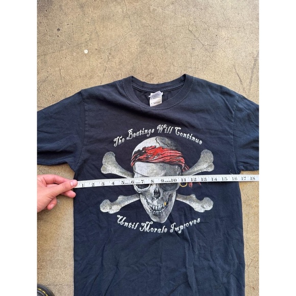 Gildan Mens Small The Beatings Will Continue Until Morale Improves Long Sleeve T - Picture 3 of 5